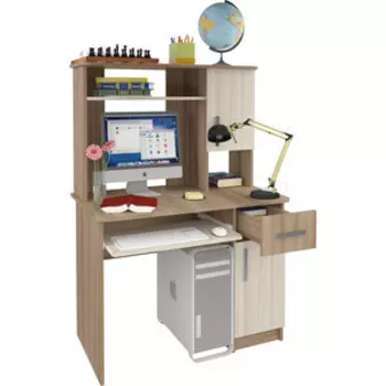 Компьютерный стол Атлант Интел 15 ясень шимо темный, ясень шимо светлый