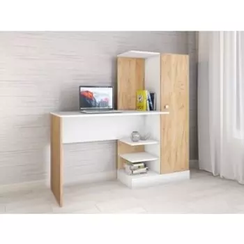 Компьютерный стол ТЭКС Квартет-6 дуб крафт золотой/белый