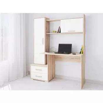 Компьютерный стол ТЭКС Квартет-9 дуб сонома/белый