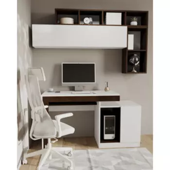 Комплект для кабинета Woodville Модена комплектация 3 белый / венге (563546)