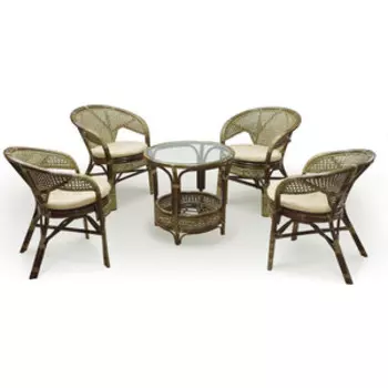 Комплект для отдыха Vinotti 02/15, 4 кресла+стол олива
