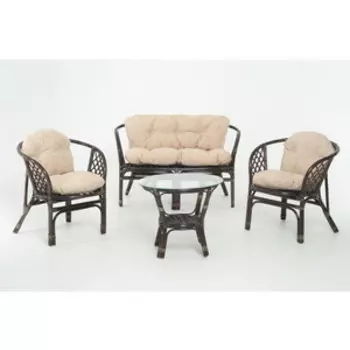 Комплект для отдыха Vinotti Багамы 01/16 tropica подушки рогожка, темный коньяк