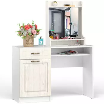 Туалетный столик Моби Ливерпуль 12.46 + 10.118 ясень ваниль/белый не универсальная сборка