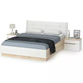 Комплект мебели Моби Муссон цвет белый/дуб эндгрейн элегантный/кожзам белый (11.28+2х16.03)