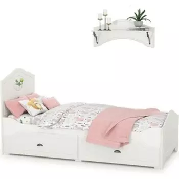 Комплект мебели Моби Роуз корпус белый, под дерево, фасад ясень ваниль (11.27+15.68)