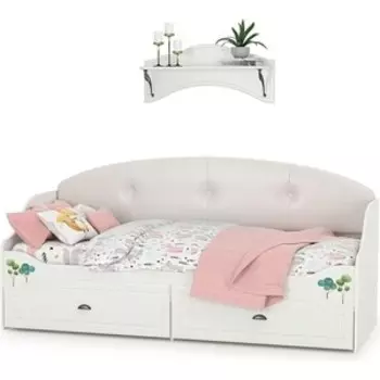 Комплект мебели Моби Роуз корпус белый, под дерево, фасад ясень ваниль (11.38+15.68)