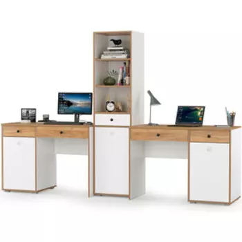 Комплект мебели Моби Вуди №11 белый премиум/дуб крафт золотой