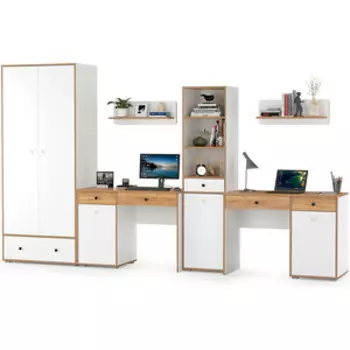 Комплект мебели Моби Вуди №30 белый премиум/дуб крафт золотой