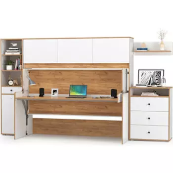 Комплект мебели Моби Вуди №44 белый премиум/дуб крафт золотой 800х1800