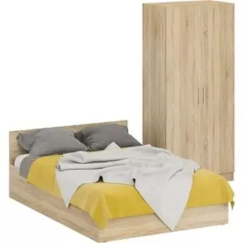 Комплект мебели СВК Стандарт кровать 140х200, шкаф 2-х створчатый 90х52х200, дуб сонома (1024339)