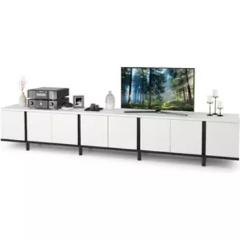 Комплект Моби Тумба под ТВ Квадро 13.276 + 13.276 цвет белый шагрень