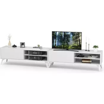 Комплект Моби Тумба под ТВ Лайт 13.282 + 13.282 цвет белый