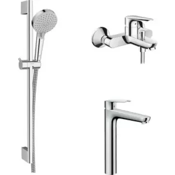 Комплект смесителей Hansgrohe Logis E с душевым гарнитуром (71403000, 71162000, 26275000)