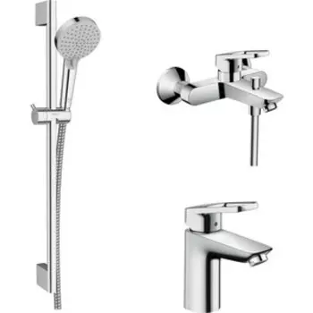 Комплект смесителей Hansgrohe Logis Loop с душевым гарнитуром (71244000, 71151000, 26275000)