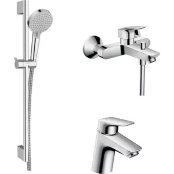 Комплект смесителей Hansgrohe Logis с душевым гарнитуром (71400000, 71077000, 26275000)