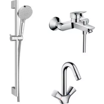 Комплект смесителей Hansgrohe Logis с душевым гарнитуром (71400000, 71221000, 26275000)