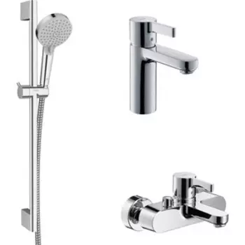 Комплект смесителей Hansgrohe Metris S с душевым гарнитуром, хром (31460000, 31060000, 26275000)