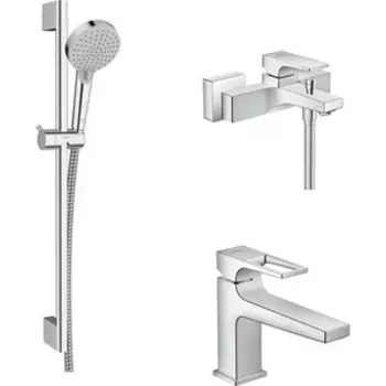 Комплект смесителей Hansgrohe Metropol с душевым гарнитуром, хром (32540000, 74502000, 26275000)