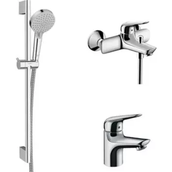 Комплект смесителей Hansgrohe Novus с душевым гарнитуром, хром (71040000, 71024000, 26275000)