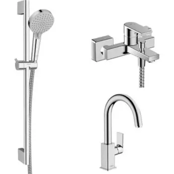 Комплект смесителей Hansgrohe Vernis Shape с душевым гарнитуром, хром (71450000, 71564000, 26275000)