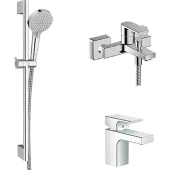 Комплект смесителей Hansgrohe Vernis Shape с душевым гарнитуром, хром (71450000, 71567000, 26275000)