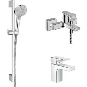 Комплект смесителей Hansgrohe Vernis Shape с душевым гарнитуром, хром глянцевый (71453000, 71560000, 26275000)