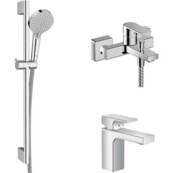 Комплект смесителей Hansgrohe Vernis Shape с душевым гарнитуром, хром глянцевый (71453000, 71568000, 26275000)