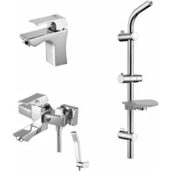 Комплект смесителей Lemark Unit для раковины, ванны, душевой гарнитур, хром (LM4514C, LM4506C, LM8071C)