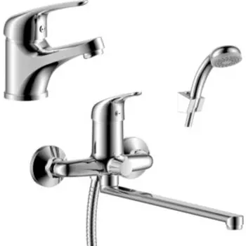 Комплект смесителей Rossinka Silvermix для раковины и ванны, с душем, хром (Y40-32, Y40-11)