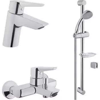 Комплект смесителей Vitra Solid S для раковины, ванны, душевой гарнитур (A49227EXP)