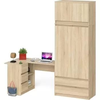 Комплект СВК Мори Стол компьютерный МС-16 левый + Шкаф МШ900.1 + Антресоль МА900.1, цвет дуб сонома