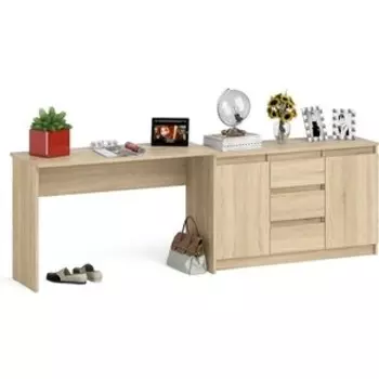 Комплект СВК Мори Стол письменный МСП1200.1 + Комод МК1200.3, цвет дуб сонома