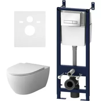 Комплект унитаза Am.Pm Awe микролифт, с инсталляцией и белой клавишей (IS30201.111700)