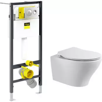 Комплект унитаза BelBagno Acqua с инсталляцией и сиденьем микролифт (BB340CHR, BB2020SC, 792855)