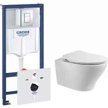 Комплект унитаза BelBagno Acqua с инсталляцией и сиденьем микролифт (BB340CHR, BB2020SC, 38775001)