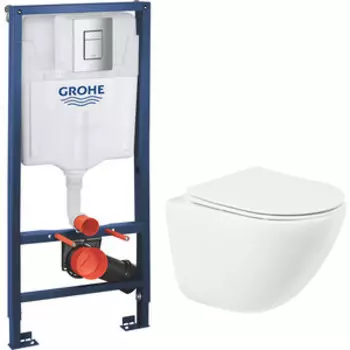 Комплект унитаза BelBagno Amanda с инсталацией, сиденье микролифт (BB051CHR, 38772001, BB2111SC)