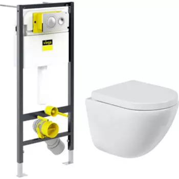 Комплект унитаза BelBagno Amanda с инсталляцией и сиденьем микролифт (BB051CHR, BB105SC, 792855)