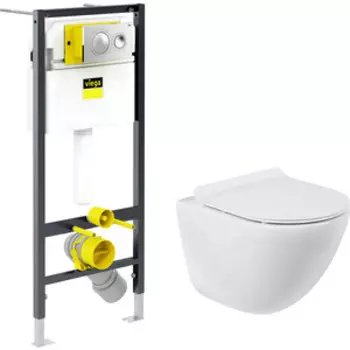 Комплект унитаза BelBagno Amanda с инсталляцией и сиденьем микролифт (BB051CHR, BB2111SC, 792855)