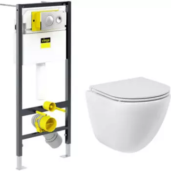 Комплект унитаза BelBagno Amanda с инсталляцией и сиденьем микролифт (BB051CHR, BB870SC, 792855)