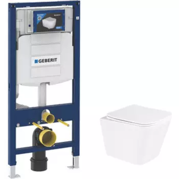 Комплект унитаза BelBagno Due с инсталляцией Geberit, сиденье микролифт (BB3103CHR/SC, 111.300.00.5)