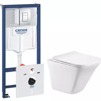 Комплект унитаза BelBagno Marmi с инсталляцией и сиденьем микролифт (BB052CHR, BB052SC, 38775001)