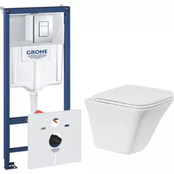 Комплект унитаза BelBagno Marmi с инсталляцией и сиденьем микролифт (BB052CHR, BB2322SC, 38775001)