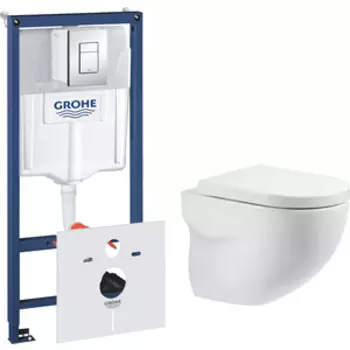 Комплект унитаза BelBagno Onda с инсталляцией и сиденьем микролифт (BB066CHR, BB105SC, 38775001)