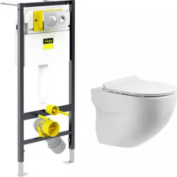 Комплект унитаза BelBagno Onda с инсталляцией и сиденьем микролифт (BB066CHR, BB2111SC, 792855)
