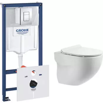 Комплект унитаза BelBagno Onda с инсталляцией и сиденьем микролифт (BB066CHR, BB2111SC, 38775001)