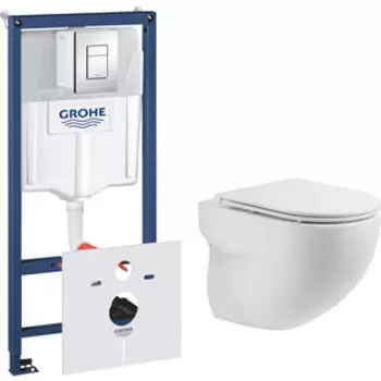 Комплект унитаза BelBagno Onda с инсталляцией и сиденьем микролифт (BB066CHR, BB870SC, 38775001)