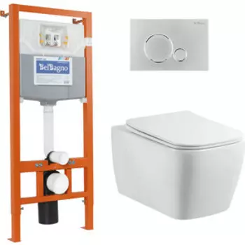 Комплект унитаза BelBagno Veneto с инсталляцией и сиденьем микролифт (BB132CHR, BB132SC, BB001-120, BB015-SR-CHROME)