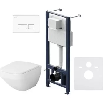 Комплект унитаза Am.Pm Inspire V2.0 с сиденьем микролифт, инсталляцией, клавиша смыва белая (IS47001.50A1700)