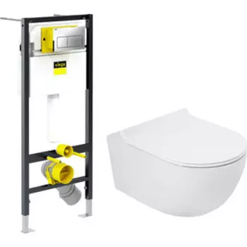 Комплект унитаза Cezares Molveno с инсталляцией и сиденьем микролифт (CZR-2468-TH-R, 792824, CZR-2011-SC)