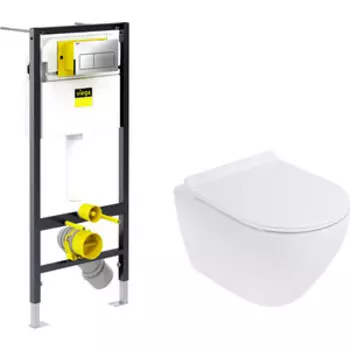 Комплект унитаза Cezares Stylus с инсталляцией и сиденьем микролифт (CZR-513-TH-R, 792824)